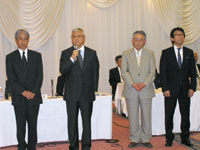全日私幼連の新しい正副会長。左から北條泰雅副会長、香川敬会長、村山十五副会長、尾上正史副会長。