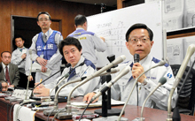 原子力安全保安院の会見。